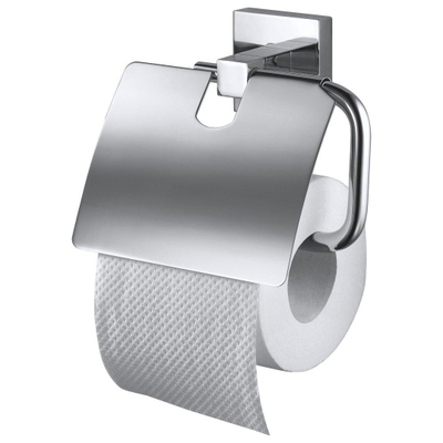 Haceka Mezzo Toiletrolhouder - met klep - chroom