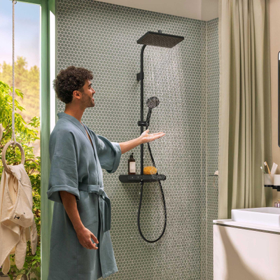 Hansgrohe Activera Q colonne de douche - 29cm - thermostatique - noir mat