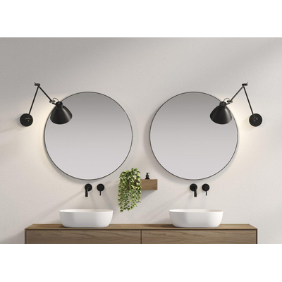 Looox Mirror Miroir rond 70cm Noir