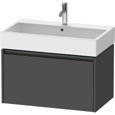 Duravit Ketho.2 Wastafelonderbouwkast - met 1 lade - 78.4x46x44cm - met greep antraciet - grafiet mat
