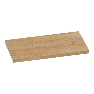 BRAUER Inspire Ensemble de meuble de salle de bains - 80x46x59cm - 2 tiroirs - sans poignées - softclose - avec plateau - vasque en céramique - ronde - blanc brillant - forest tan
