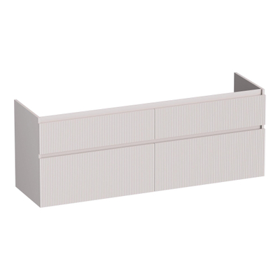 BRAUER Delight Wavy wastafelonderkast 160 4 softclose lades - greeploos - 2 sifon uitsparingen - mat zand
