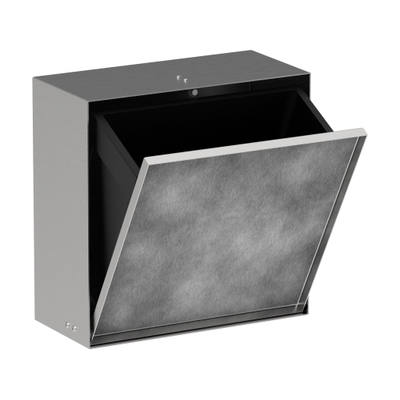 Hansgrohe XtraStoris Rock Poubelle - 30x30x14cm - porte carrelable - brushed stainless steel