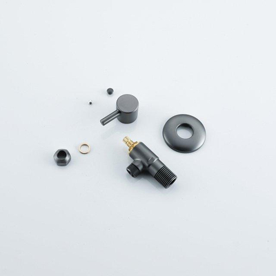 FugaFlow Eccelente Accès Robinet d'arrêt d'angle - coudé - raccord mural 1/2"" - raccord à compression 3/8"" / 10mm pour tuyau - brossé Gunmetal PVD brossé