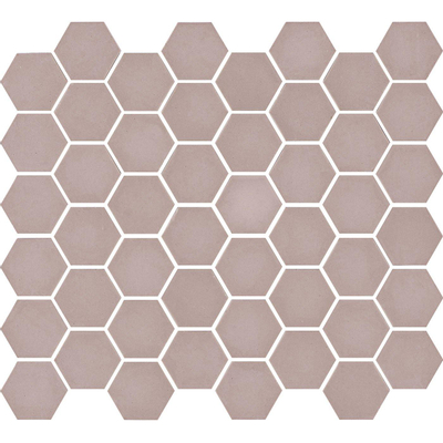 The Mosaic Factory Valencia mozaïektegel - 27.6x32.9cm - wand en vloertegel - Zeshoek/Hexagon - Gerecycled glas Matt Pink Mat