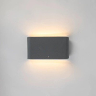 QAZQA Batt wandlamp - 17.5x9x3cm - incl. LED - IP65 - mat donkergrijs