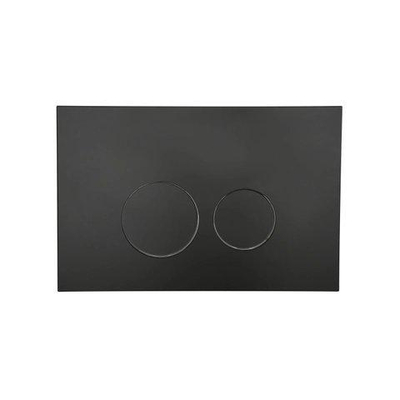 QeramiQ Dely Swirl Ensemble WC - réservoir encastré Qeramiq Flush - abattant 35 mm - plaque de commande métal noir mat - boutons ronds - noir mat