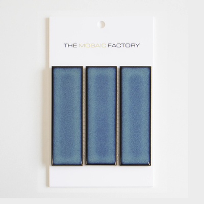 ÉCHANTILLON The Mosaic Factory Barcelona carreau mosaïque - 15x25cm - carreau mural - Rectangle - Porcelaine Azure Blue speckle Brillant