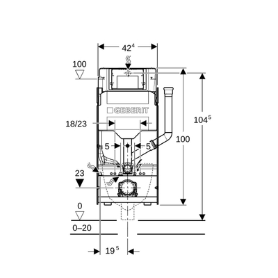 Geberit Gis réservoir encastré WC 114cm sigma 12cm