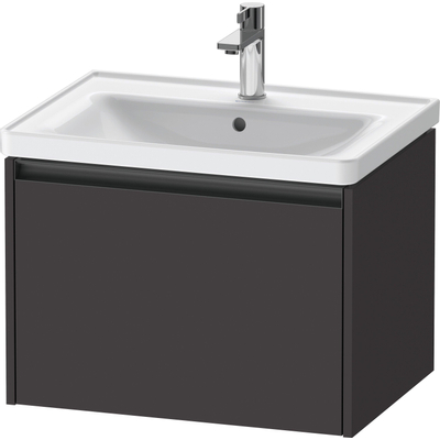Duravit Ketho.2 Wastafelonderbouwkast - met 1 lade - 63.4x45.5x44cm - met greep antraciet - grafiet supermat