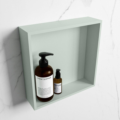 Mondiaz Easy niche 29,5x29,5x8cm - encastrable/surélevé - 1 compartiment ouvert - Solid Surface - Gris