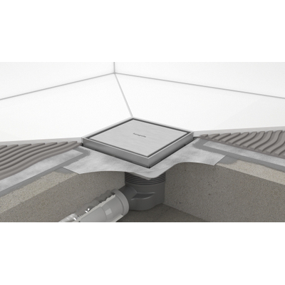 Hansgrohe RainDrain Brilliance Puntafvoer - 15x15cm - achterzijde betegelbaar - mat zwart