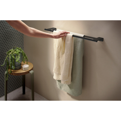 Hansgrohe AddStoris S dubbel handdoekrek mat zwart
