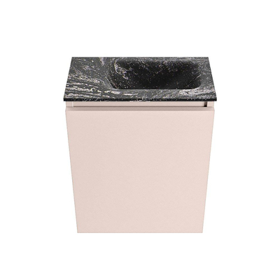 MONDIAZ TURE-DLUX Meuble de toilette 40cm Rosee. Lavabo EDEN Lava position à droite. Avec 1 trou de robinet.