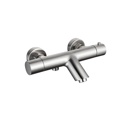 Fortifura Calvi thermostatische badkraan - PVD - geborsteld RVS
