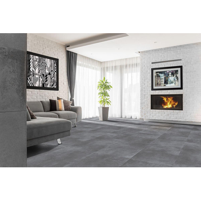 Terravito Davano carrelage mural et de sol - 60x60cm - Carré - 9mm - rectifié - aspect béton - Loft Grey
