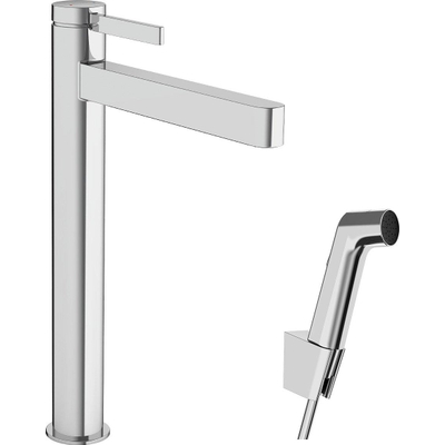 Hansgrohe Finoris 1-gr wastafelkraan 260 met bidethanddouche en doucheslang 160cm chroom
