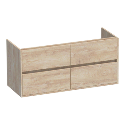 BRAUER Adore Meuble sous-lavabo - 120x46x55cm - 4 tiroirs Softclose - sans poignées - 2 découpes pour siphon - Forest Wheat