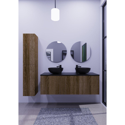 Arcqua Ridge Meuble sous lavabo - 70x45.5x45cm - 1 tiroir - push to open - mdf plaqué - chêne café