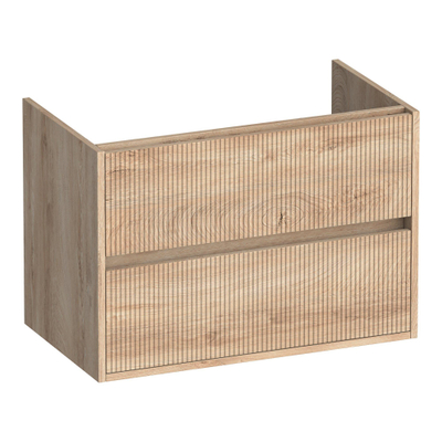 BRAUER Adore Wavy meuble sous-lavabo 80 2 tiroirs softclose - sans poignée - 1 découpe pour siphon - Forest Wheat