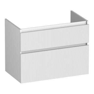 BRAUER Delight Wavy meuble sous-lavabo 80 2 tiroirs softclose - sans poignées - 1 découpe pour siphon - blanc mat