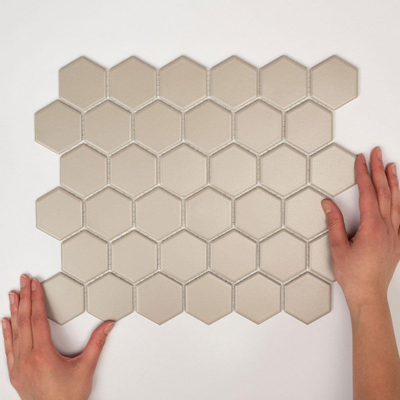 La Mosaic Factory London carreau mosaïque - 28,2x32,1cm - carrelage mural et de sol - Hexagone/Hexagone - Porcelaine Gris Mat