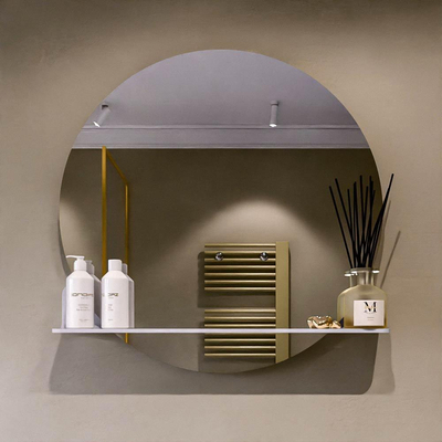 Mondiaz SPOT miroir – Ø 80 cm – avec tablette – Cale (gris clair)