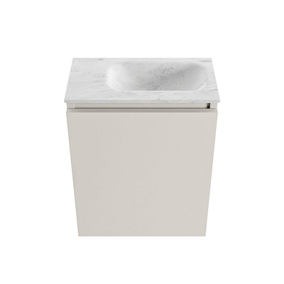 MONDIAZ TURE-DLUX meuble toilettes 40cm Linen. EDEN lavabo Opalo position droite. Avec 1 trou de robinet.