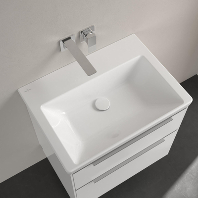 Villeroy & boch subway 3.0 lavabo de meuble 65x47x16.5cm rectangle sans trou de débordement blanc alpin gloss ceramic+