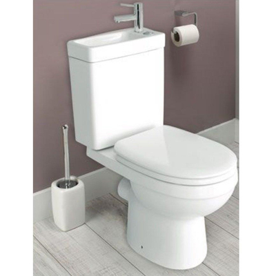 Allibert duoblok toiletset - 81x65x36.5cm - inclusief porseleinen fontein - met kraan en afvoer - keramiek wit