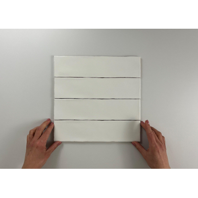 ÉCHANTILLON Terravito Pavero Carrelage mural - 7,5x30cm - Rectangulaire - 8,6mm - Blanc mat