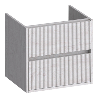 BRAUER Adore Wavy wastafelonderkast 60 2 softclose lades - greeploos - 1 sifon uitsparing - Forest Seashell