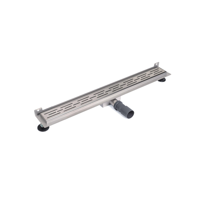 BRAUER Caniveau de douche - cadre d'étanchéité - 80x7x6.7cm - à fond creux - sortie latérale - inox