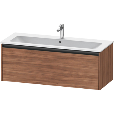 Duravit Ketho.2 Wastafelonderbouwkast - met 1 lade - voor enkele wastafel - 121x48x44cm - met greep antraciet - noten mat