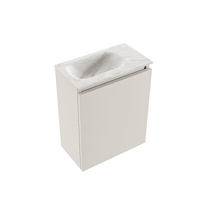 MONDIAZ TURE-DLUX 40cm toiletmeubel Linen. EDEN wastafel Ostra positie links. Met 1 kraangat.