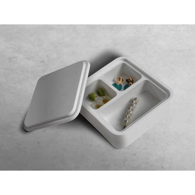 Ideavit solidcase opbergbox 14x14x5.7cm solid surface wit mat