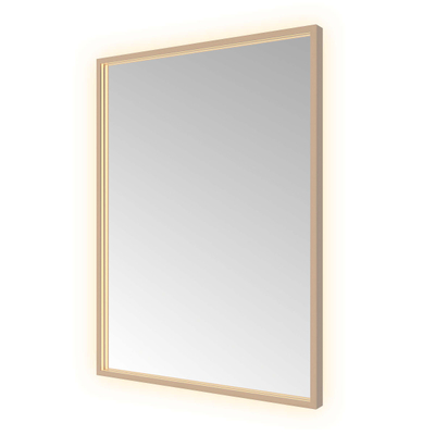 Hotbath &MORE Spiegel - 60x80cm - direct en indirect LED - color changing - spiegelverwarming - met afstandsbediening - PVD - geborsteld koper