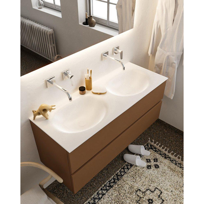 Mondiaz VICA ensemble de meuble de salle de bain - 120cm - meuble sous-vasque repos - 2 tiroirs - lavabo moon double - sans trou de robinet version XL 60cm de haut