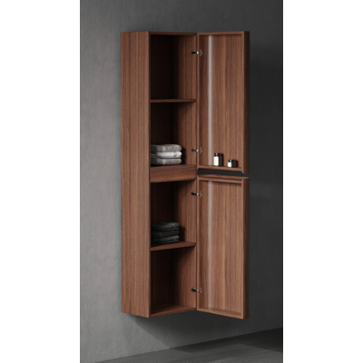 Royal Plaza Terra Armoire haute - 170x35x40cm - 2 portes - coins arrondis - châtaignier (noyer)