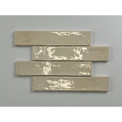 ÉCHANTILLON Terravito Dorelia carreau mural - 5x25cm - Ivory brillant (crème)