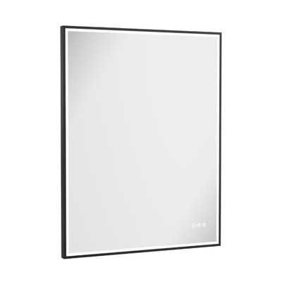 Crosswater MPRO Miroir - 90x70cm - vertical/horizontal - éclairage LED - Noir mat