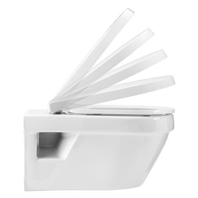 Pressalit Comfort D2 abattant WC - 50x40x36.8cm - fermeture douce & déverrouillage rapide - modèle à charnière DK3 - polygiene - blanc