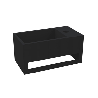 Best Design Mona Black Lave-mains droite avec porte-serviettes 33x18x16cm Just Solid Noir mat