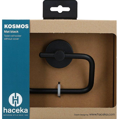 Haceka Kosmos Toiletrolhouder - zonder klep - mat zwart OUTLETSTORE