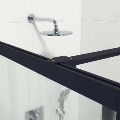 Marenza Bellini Douche à l'italienne - 120x200cm - veiligheidsglas - helder glas - frame rondom - anti kalk - mat zwart