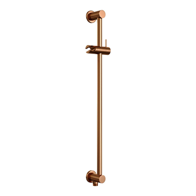 Brauer Copper Carving Colonne de douche thermostatique avec pommeau 20cm et bras mural courbé 40cm et douchette Stylo 1 jet flexible lisse avec coude mural Cuivre brossé PVD