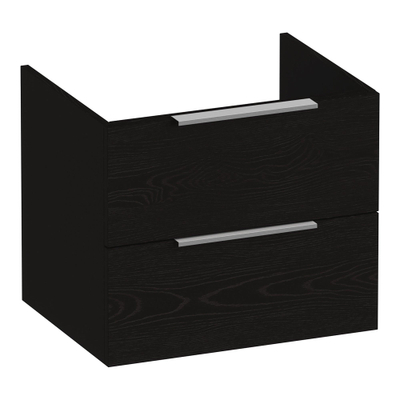 BRAUER Elevate wastafelonderkast 60 excl. opleggrepen 2 softclose lades en 1 sifon uitsparing - Timber Black