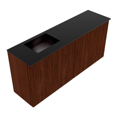 Mondiaz JOYA 90cm toiletmeubel - kleur Ruby - Wastafel FAYE positie Links 1 kraangat kleur Urban.