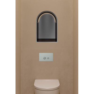 Hotbath &MORE Boîte encastrable ou niche encastrée Modèle arche 30x45x10cm avec LED IP44 PVD noir brossé