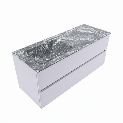 Mondiaz VICA-DLUX Ensemble de meuble de salle de bain - 120cm - meuble sous-vasque cale - 2 tiroirs - lavabo encastrée cloud gauche - 1 trou de robinet - version haute de 60cm - lave